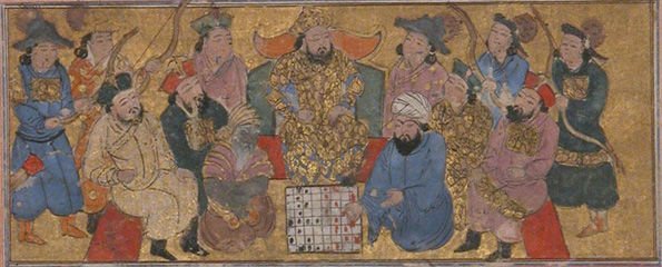 "Buzurgmihr Masters the Game of Chess", Folio from a Shahnama (Book of Kings)